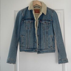 Levi's Denim Jacket Cream Sherpa Lining XS